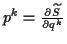 \( p^{k}=\frac{\partial \widetilde{S}}{\partial q^{k}} \)