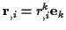 \( \mathbf{r}_{,i}=r^{k}_{,i}\mathbf{e}_{k} \)