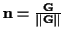 \( \mathbf{n}=\frac{\mathbf{G}}{\left\Vert \mathbf{G}\right\Vert } \)