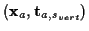 \( \left( \mathbf{x}_{a},\mathbf{t}_{a,s_{vert}}\right) \)